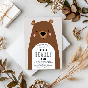 Süßer Brauner Bär Neutral Baby Shower Einladung
