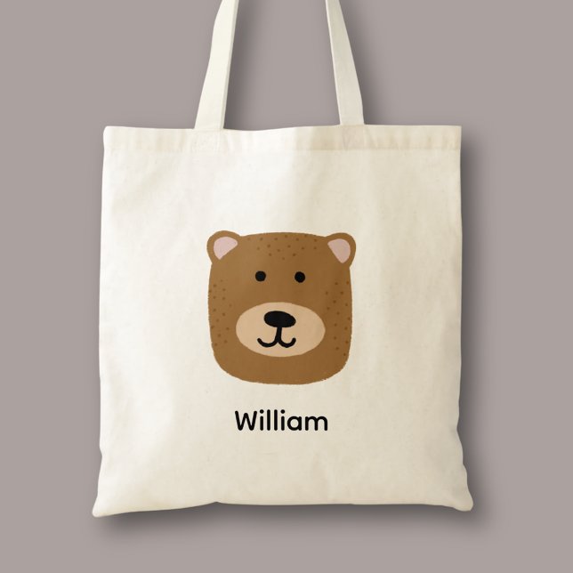 Süßer brauner Bär Tragetasche (Cute brown bear personalized tote bag)