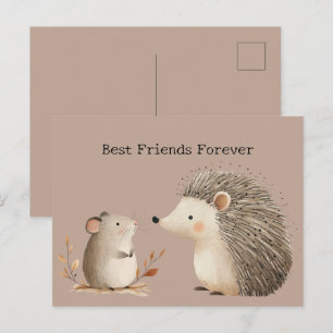 Süßer Brauner Creme Igel Maus Postkarte
