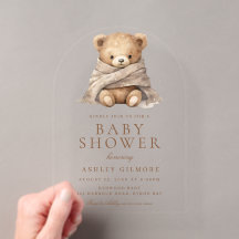 Süßer brauner Teddybär-Baby-Party