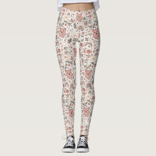 Süßer brauner Teddybär Regenbogen-Kinderzimmer Leggings