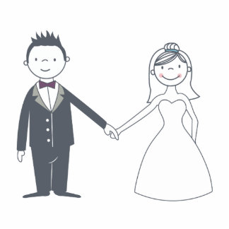 Süßer Braut-u. Bräutigam-Kuchen-Deckel Freistehende Fotoskulptur