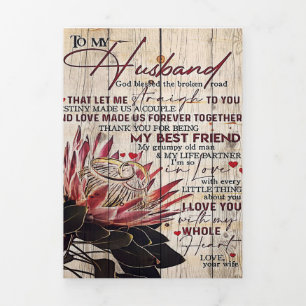 Süßer Brief an den Ehemann   Cooles Design-Geschen Dreifach Gefaltete Ankündigung