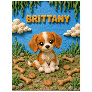 Süßer Brittany-Spaniel-Welpe, Babyhund Postkarte