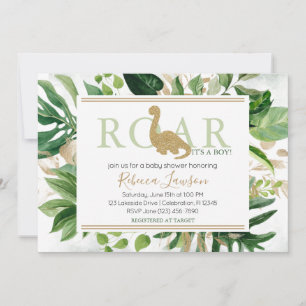 Süßer Brontosaurus-Dinosaurier-Baby-Shower Grün Go Einladung