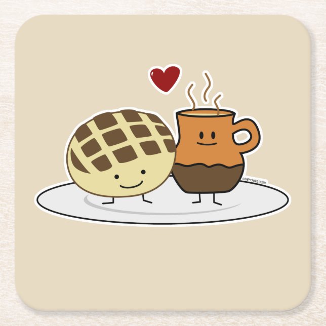 Süßer Brot-heiße Schokoladen-Pan dulce Mexikaner Rechteckiger Pappuntersetzer (Vorderseite)