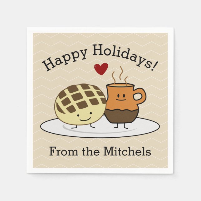 Süßer Brot-heiße Schokoladen-Pan dulce Mexikaner Serviette (Vorderseite)