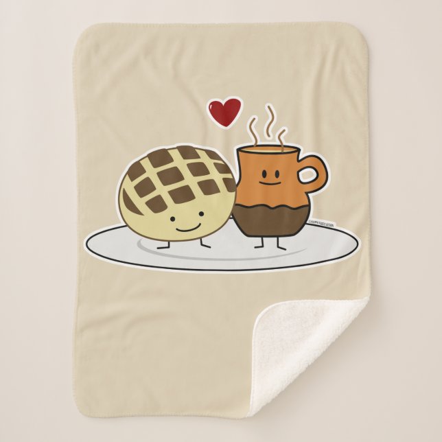 Süßer Brot-heiße Schokoladen-Pan dulce Mexikaner Sherpadecke (Vorderseite)