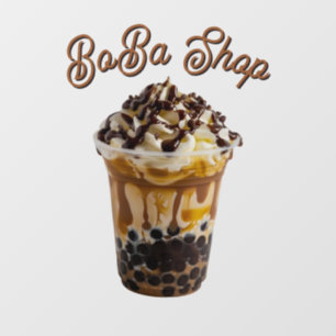 Süßer Bubble Tea, Boba-Tee Fensteraufkleber