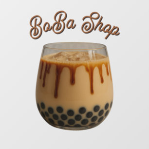 Süßer Bubble Tea, Boba-Tee Fensteraufkleber