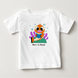 Süßer Bücherwurm-Fisch-Cartoon – Nerdy Meereskreat Baby T-shirt