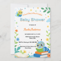 Süßer Bücherwurm Hübsche Raupe Baby Shower