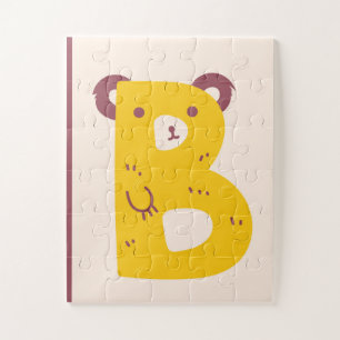 Süßer Buchstabe "B" Bär Alphabet Kunst Druck Puzzle