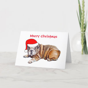 Süßer Bulldog Santa Hut Weihnachten