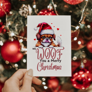 SÜSSER BULLDOG WÜNSCHT DIR EIN FROHES WEIHNACHTSFE FEIERTAGSKARTE