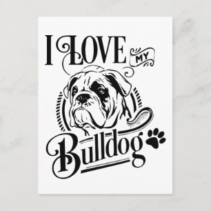 Süßer Bulldoggen-Welpe Hallo Ich denke an Dich Lie Postkarte