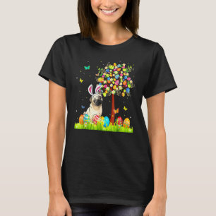 Süßer Bunny Pug Ostereier Baum, Ostern Welpe Hund T-Shirt