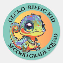 Süßer Bunter Gecko mit anpassbaren Textoptionen