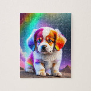 Süßer Bunter Süßer Babyhund Puzzle
