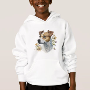 Süßer Bunter Wasserfarben-Blumen-Jack-Russell-Hund Hoodie