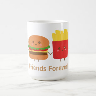 Süßer Burger und Pommes, Freunde für immer Kaffeetasse