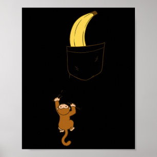 Süßer Byby-Affe klettert wegen Bynana in der Tasch Poster