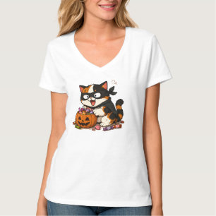 Süßer Candy-Dieb Calico-Katze T-Shirt