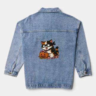 Süßer Candy-Dieb Dreifarbenkatze Jeansjacke