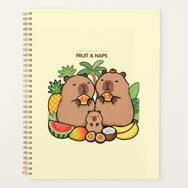 Süßer Capybara-Frucht- und Nickerchen-Planer | Glü Planer (Vorderseite)