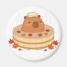 Süßer Capybara-Herbst-Onsen-Ahornblatt-Magnet Magnet
