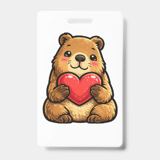 Süßer Capybara-Herz-Halter Kawaii-Capybara-Abzeich Ausweis