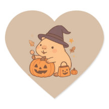 Süßer Capybara-Kürbis-Halloween-Aufkleber