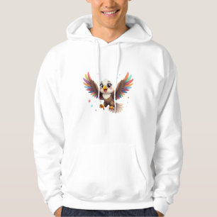 Süßer Cartoon-Adler im Flug – Freundliche Vektor-K Hoodie