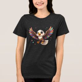 Süßer Cartoon-Adler im Flug – Freundliche Vektor-K Tri-Blend Shirt