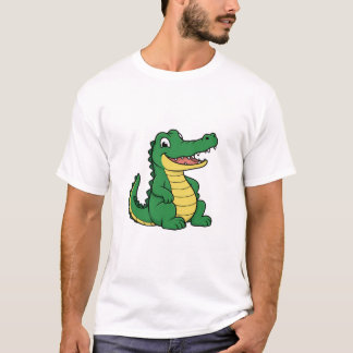 Süßer Cartoon-Alligator Lustiger Später Alligator  T-Shirt