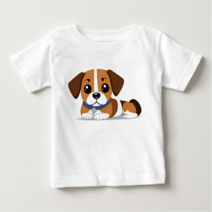 Süßer Cartoon-Beagle-Welpe liegt Baby T-shirt