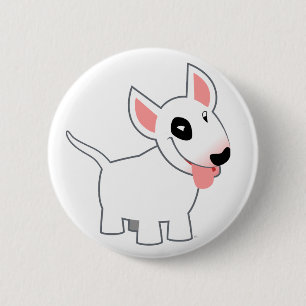 Süßer Cartoon Bull Terrier Button Badge
