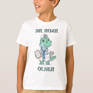 Süßer Cartoon-Dinosaurier-Arzt T-Shirt
