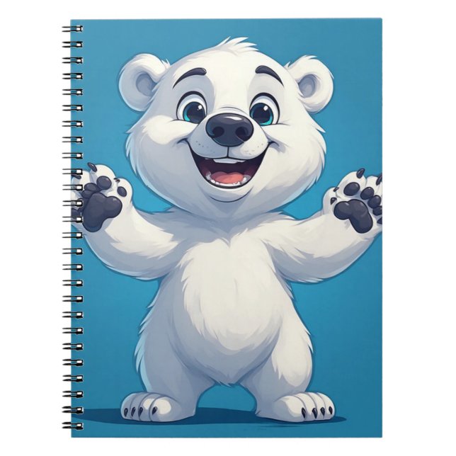 Süßer Cartoon-Eisbär-Charakter  Notizblock (Vorderseite)