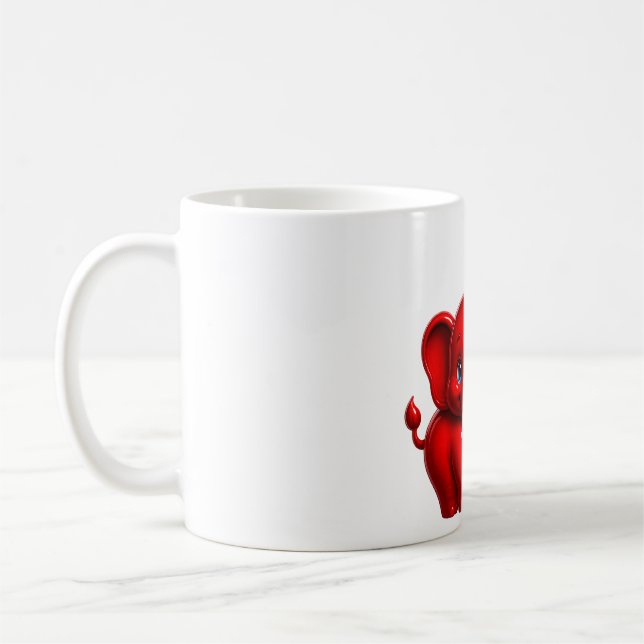 Süßer Cartoon-Elefant  Kaffeetasse (Links)