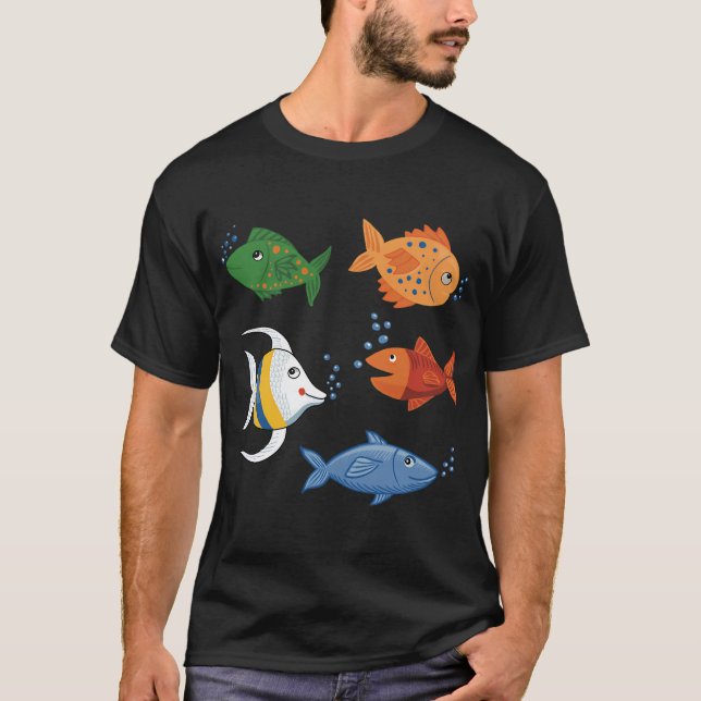 Süßer Cartoon-Fisch T-Shirt (Vorderseite)