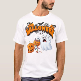 Süßer Cartoon-Geist und verschüttete Candy-Kürbis T-Shirt