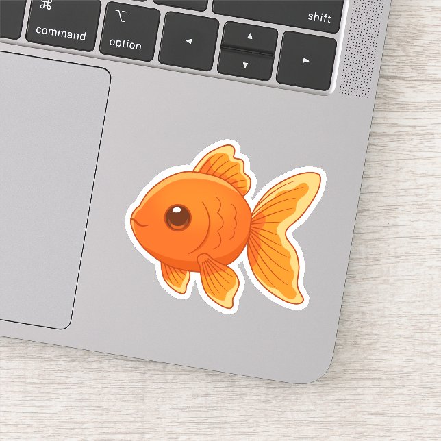 Süßer Cartoon-Goldfisch Aufkleber (Detail)