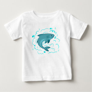 Süßer Cartoon-Hai   Lustiges Meeres-Tier Baby T-shirt