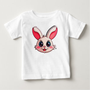Süßer Cartoon-Hasen-Kopf mit großen Augen Baby T-shirt
