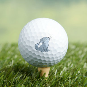 Süßer Cartoon-Heulwolf-Welpe Golfball