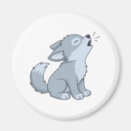 Süßer Cartoon-Heulwolf-Welpe Magnet