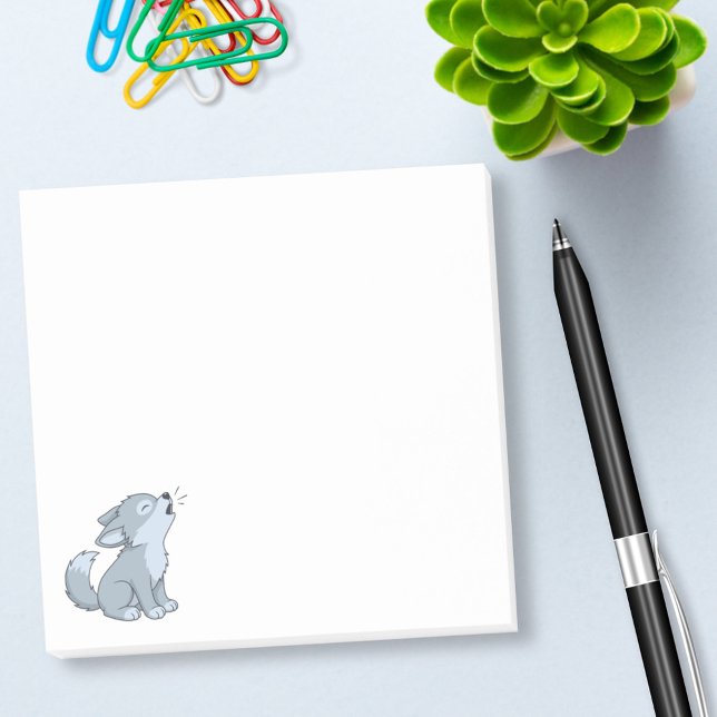 Süßer Cartoon-Heulwolf-Welpe Post-it Klebezettel (Von Creator hochgeladen)