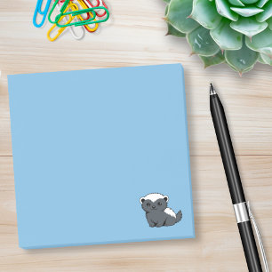 Süßer Cartoon-Honigdachs Blau Post-it Klebezettel