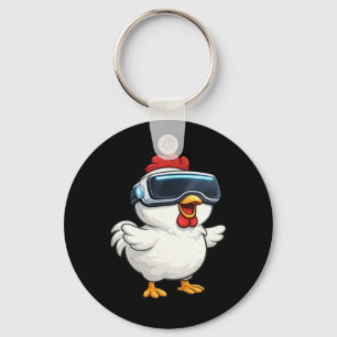 Süßer Cartoon-Huhn-VR-Spieler  Schlüsselanhänger